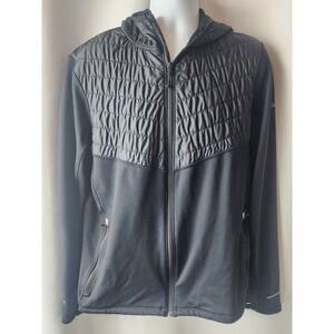 COLUMBIA Men's L HYBRID Jacket Oak Park Full Zip Black Coat Active Outdoor‎ EUC